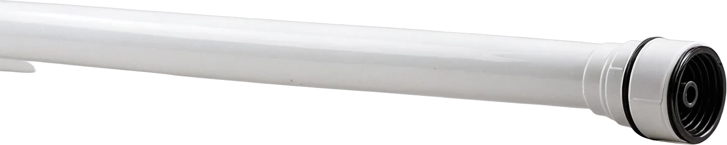 White PVC sprinkler pipe with a coupling